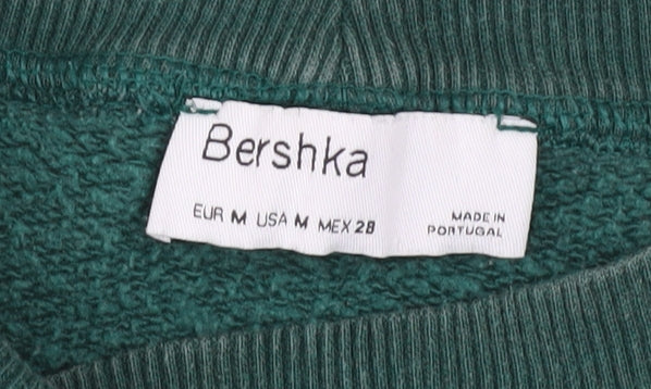 Bershka Women Green Rhode Island Graphic Pullover Sweatshirt Size M