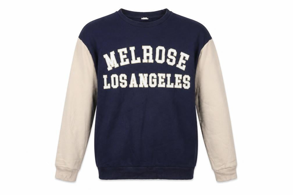 River Island Men's Blue Beige Melrose Los Angeles Sweatshirt XS