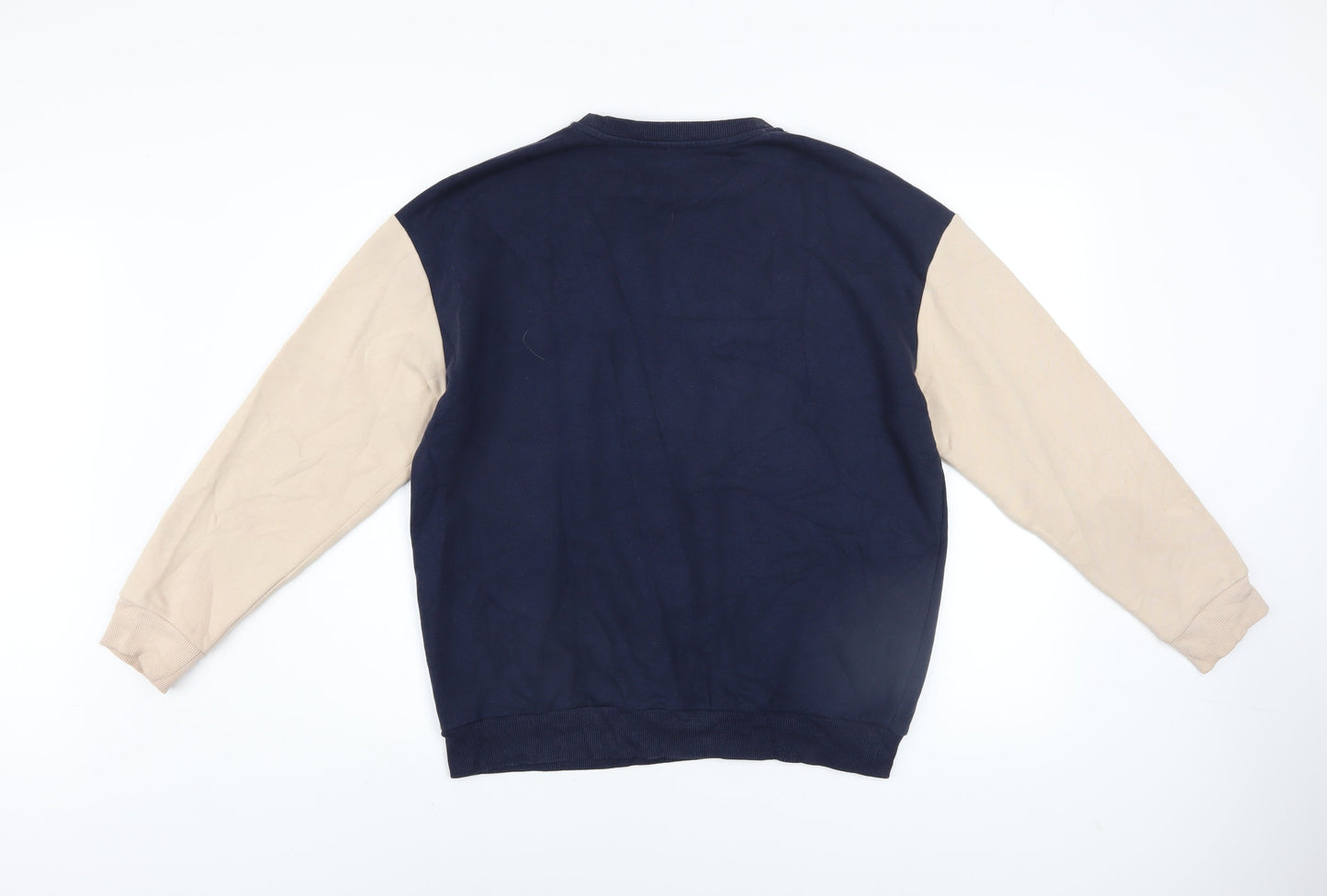 River Island Men's Blue Beige Melrose Los Angeles Sweatshirt XS