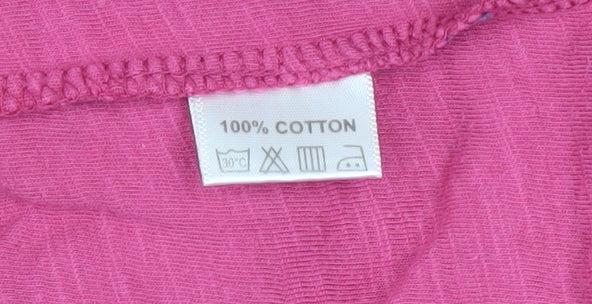 Adini Women’s Pink Cotton Button Blouse Size S 3/4 Sleeve Tunic Top