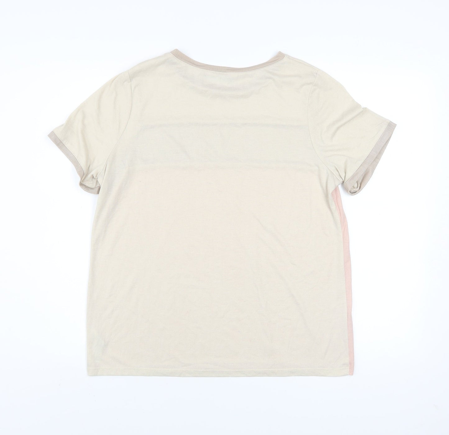 Dunnes Stores Women’s Beige Colourblock Short Sleeve T-Shirt Size 12