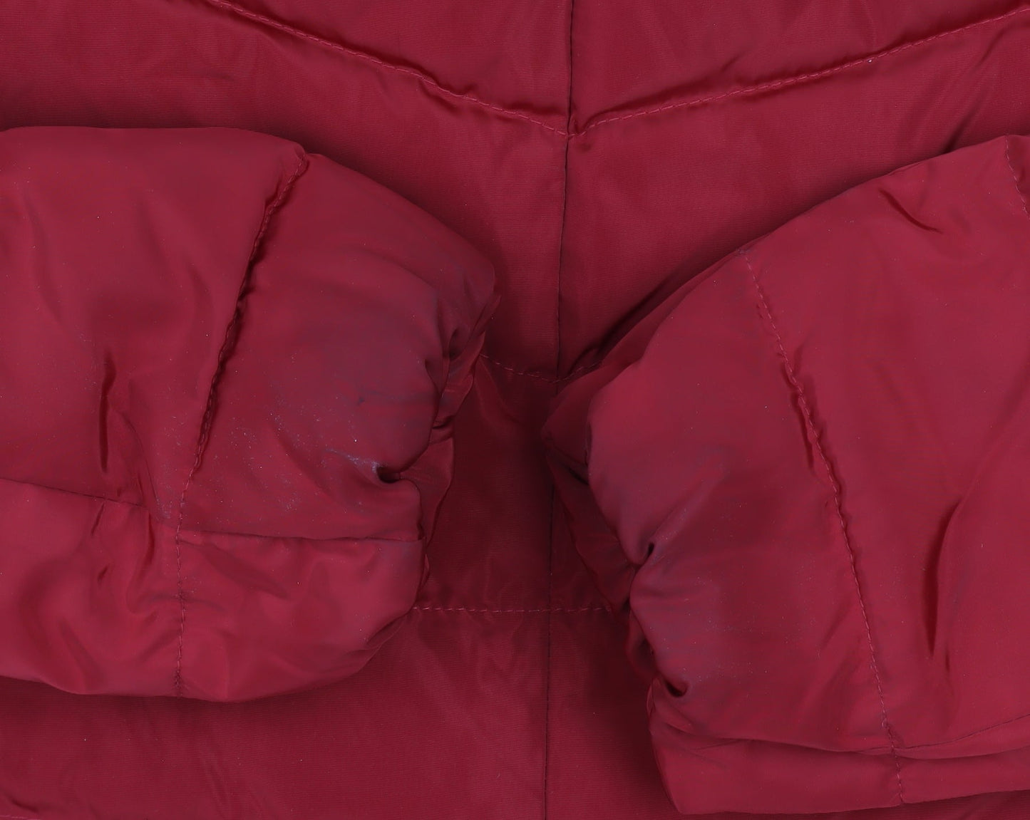 David Barry Womens Red Hooded Puffer Jacket Size 12 Winter Coat