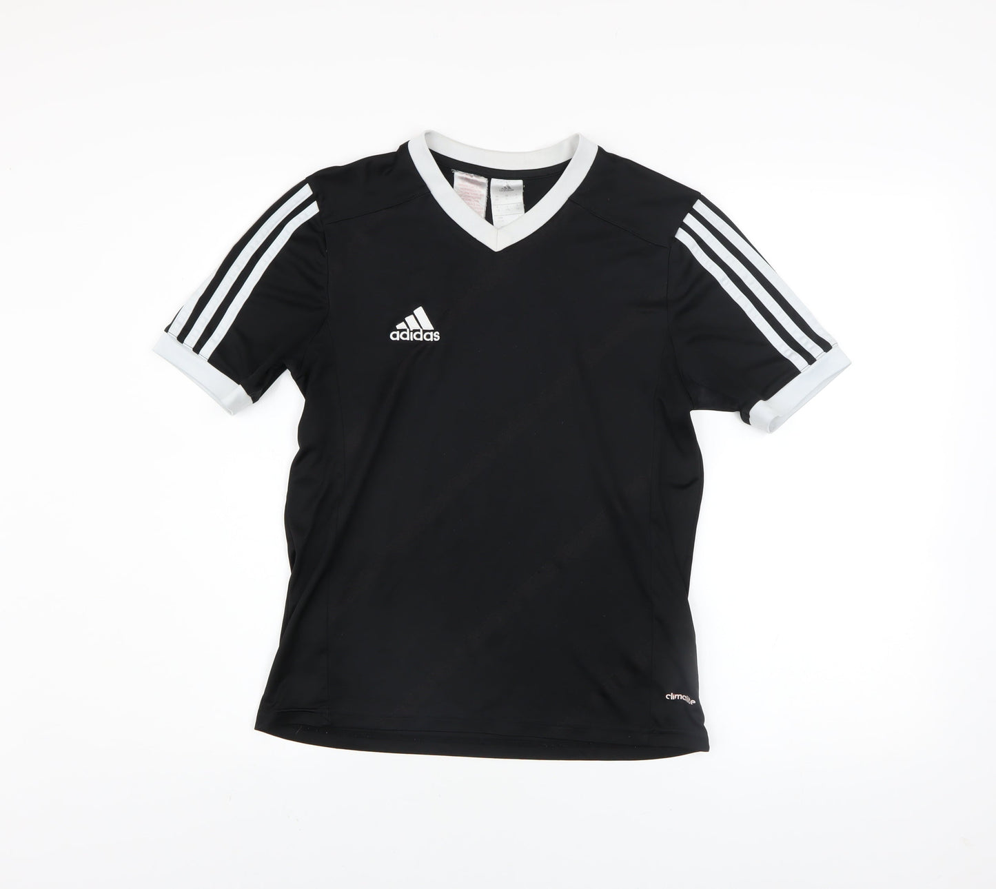 adidas Boys Black Football Jersey T-Shirt Size 14 Years Lightweight Sports Top