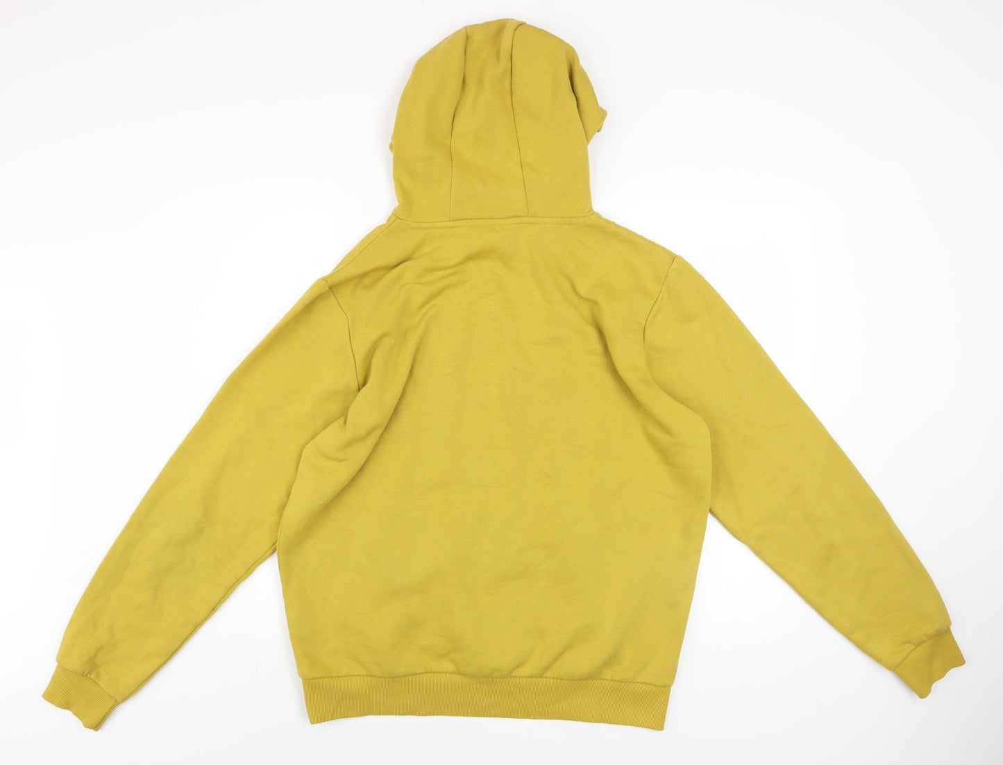 FILA Men’s Yellow Pullover Hoodie L Logo Fleece Hooded Sweatshirt