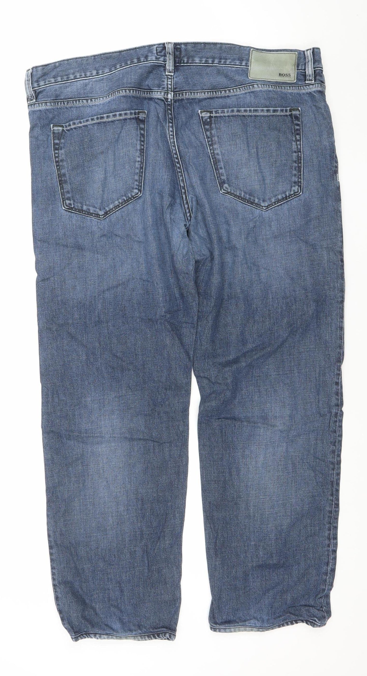 Hugo Boss Men's Blue Denim Straight Regular Fit Jeans 40/32