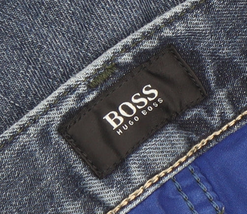 Hugo Boss Men's Blue Denim Straight Regular Fit Jeans 40/32