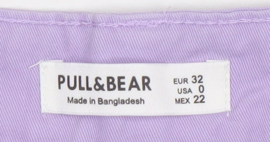 Pull&Bear Women's Purple Cargo Jeans Size 4 Regular Fit Cotton