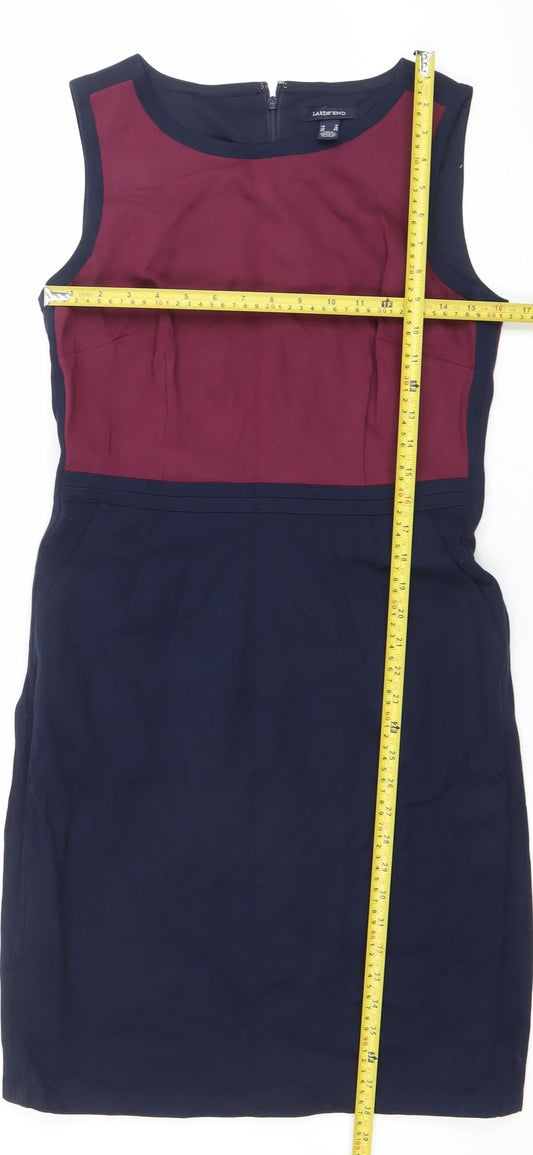 Lands' End Women's Multicoloured Size 14 Sleeveless Shift Dress