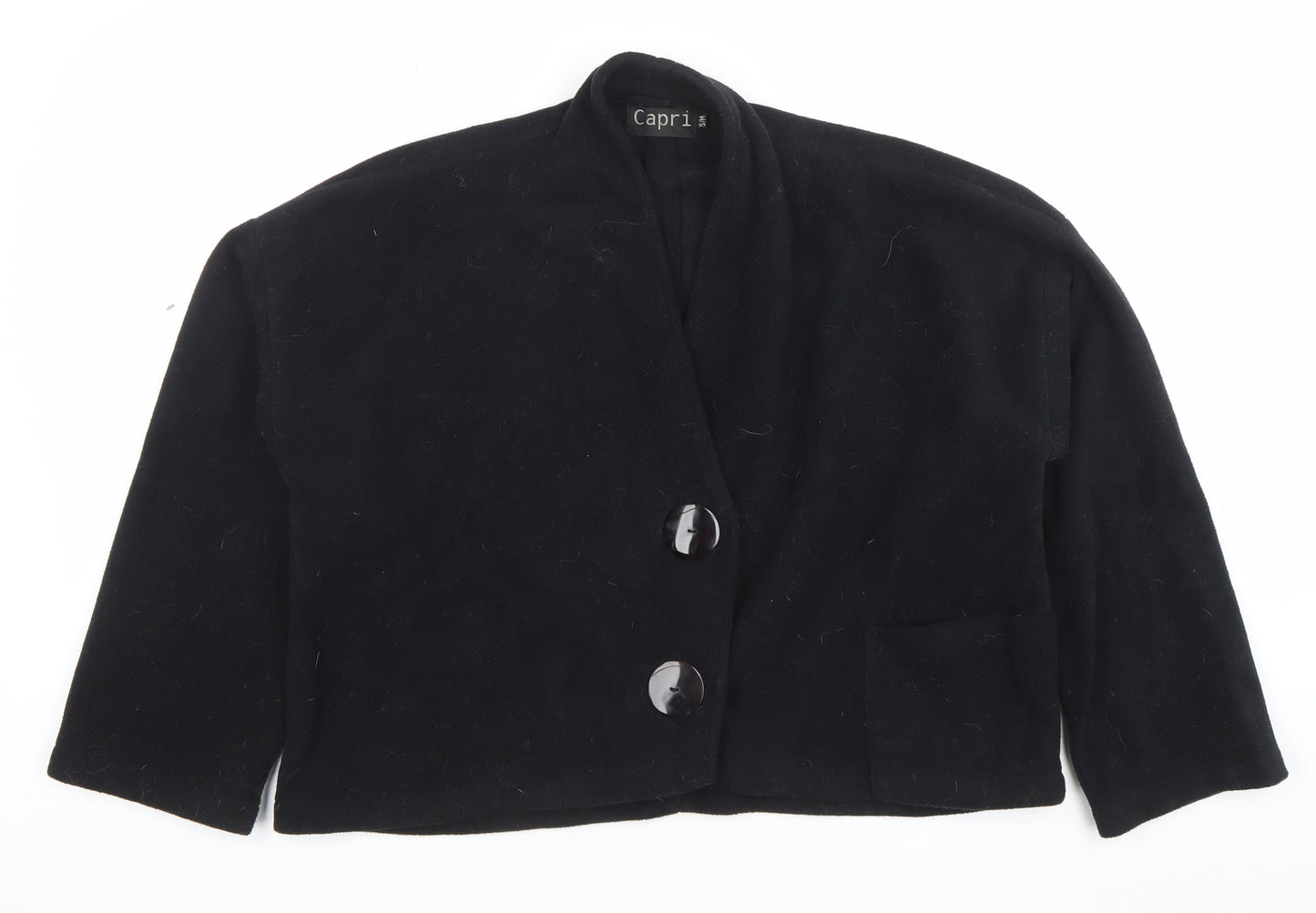 Capri Women's Black Wool Short Blazer Jacket S