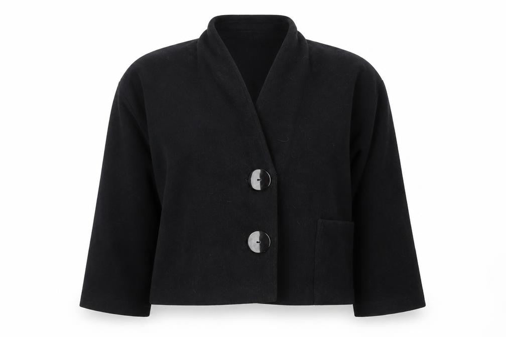 Capri Women's Black Wool Short Blazer Jacket S