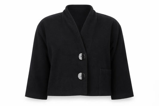 Capri Women's Black Wool Short Blazer Jacket S