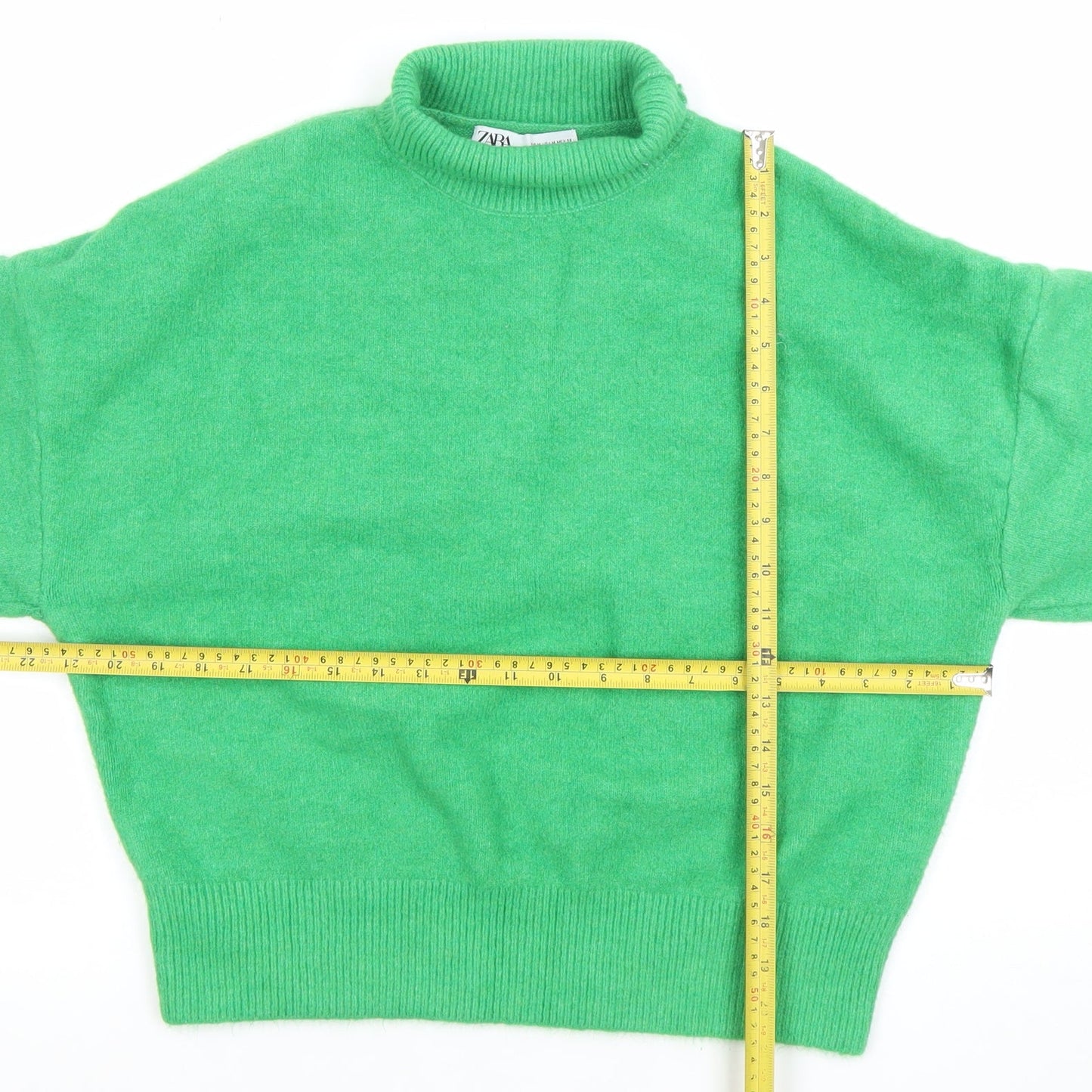 ZARA Women’s Green High Neck Knit Jumper Size 12