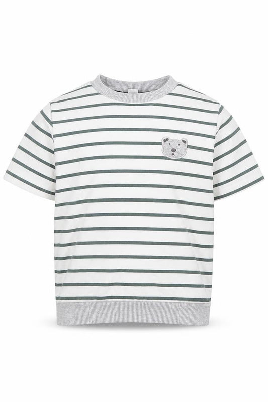 The White Company Boys White Striped Cotton Sweatshirt 4-5 Years