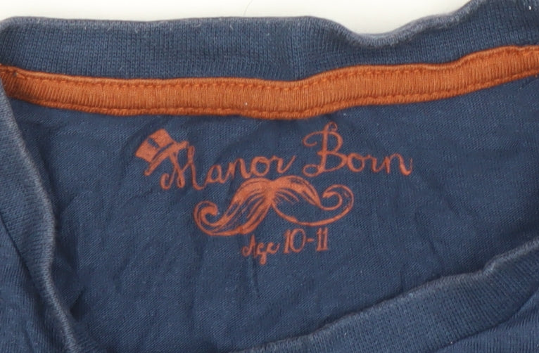Manor Born Boys Blue Cotton Graphic Top Dog Detective T-Shirt 10-11 Years