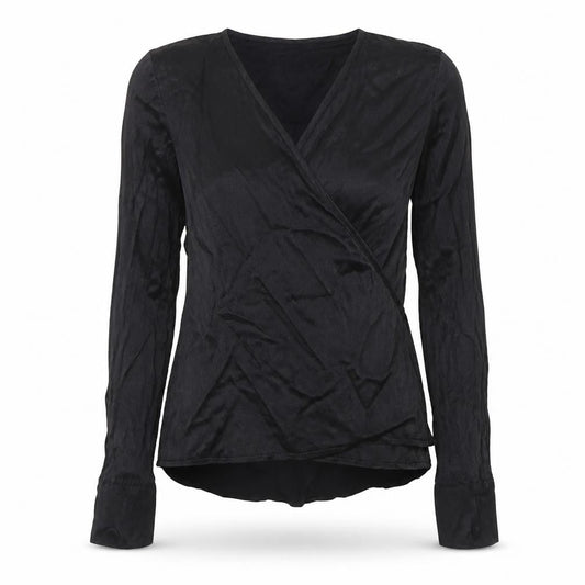 Vero Moda Women's Black Wrap Blouse XS Long Sleeve Viscose
