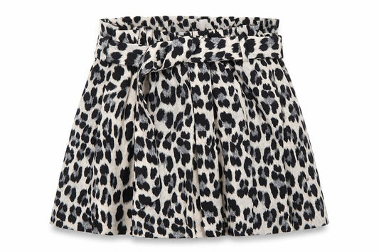 Zara Women's Black Animal Print Paperbag Shorts Size S