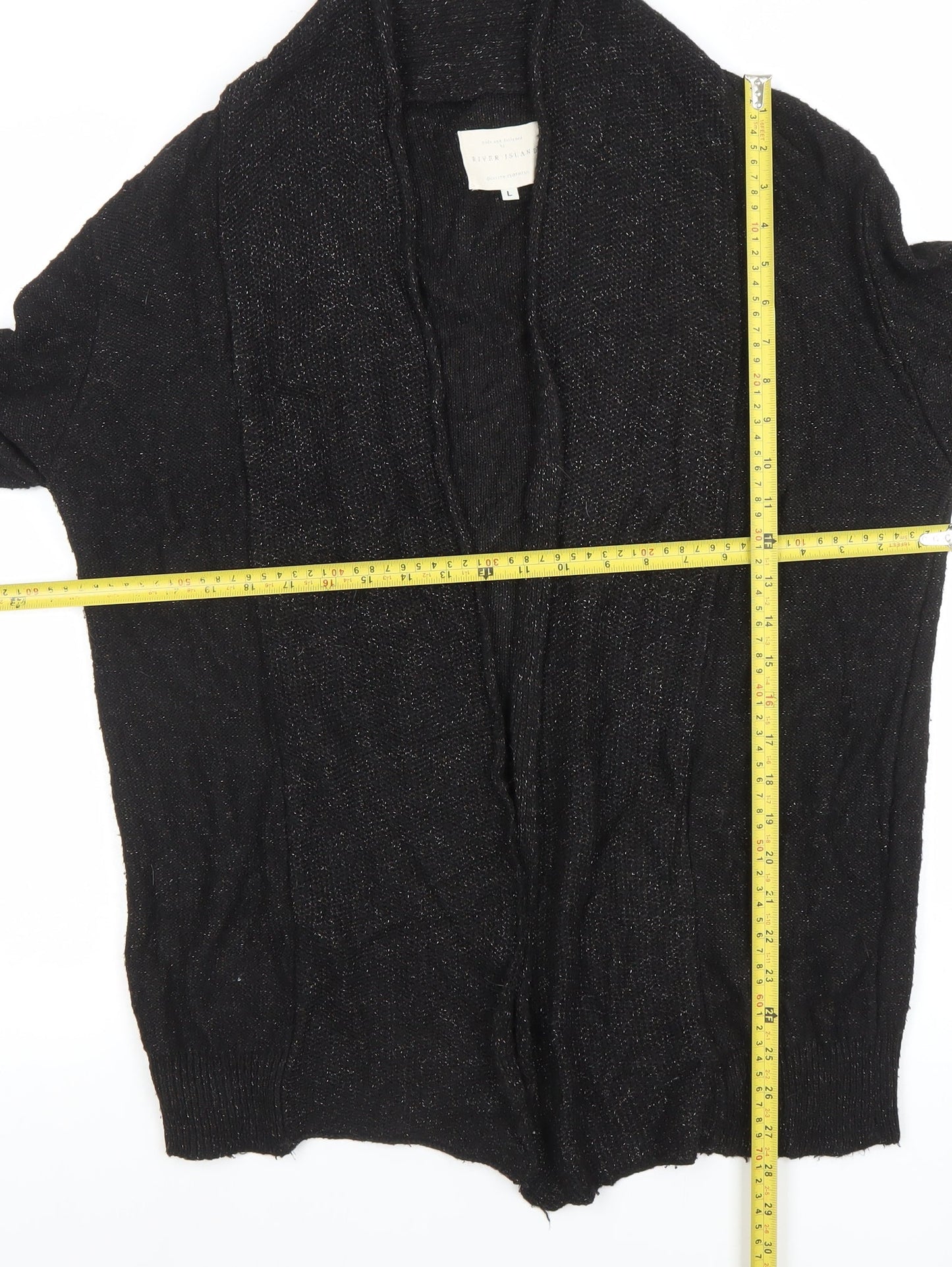 River Island Women’s Black Knit Open Cardigan Size L