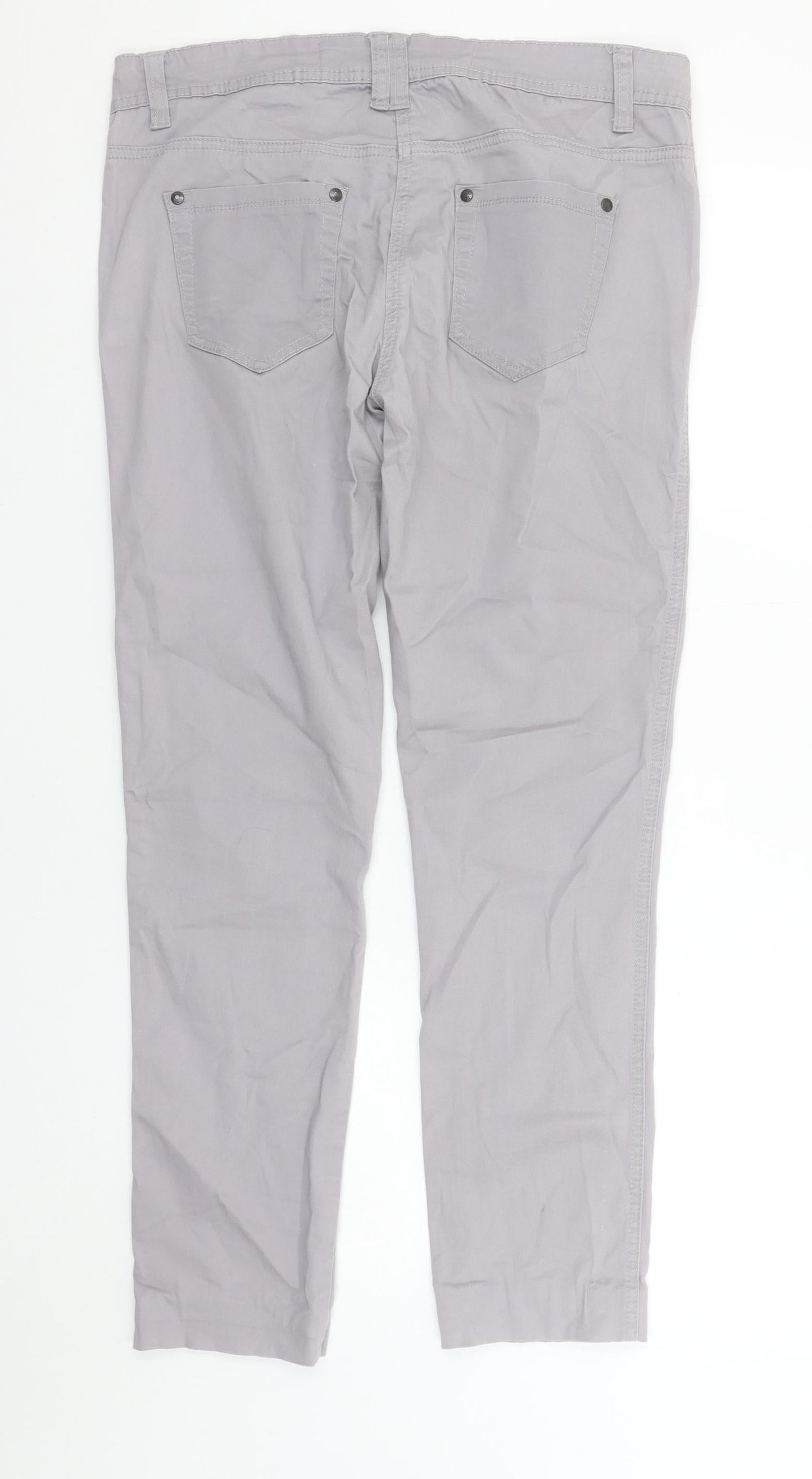 Next Womens Grey Skinny Twill Stretch Trousers Size 12