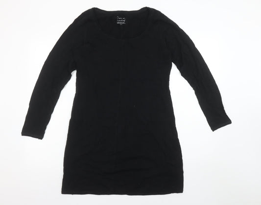 Sandwich Women Black Shift Dress L Long Sleeve Jersey Cotton