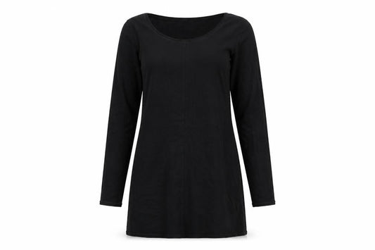 Sandwich Women Black Shift Dress L Long Sleeve Jersey Cotton