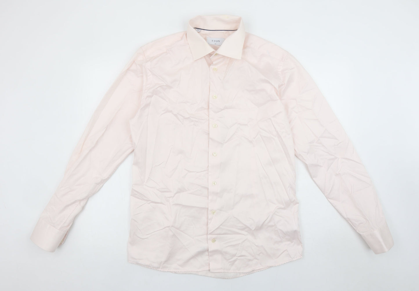 Eton Men's Pink Slim Fit 16.5in (42) Long Sleeve Cotton Shirt