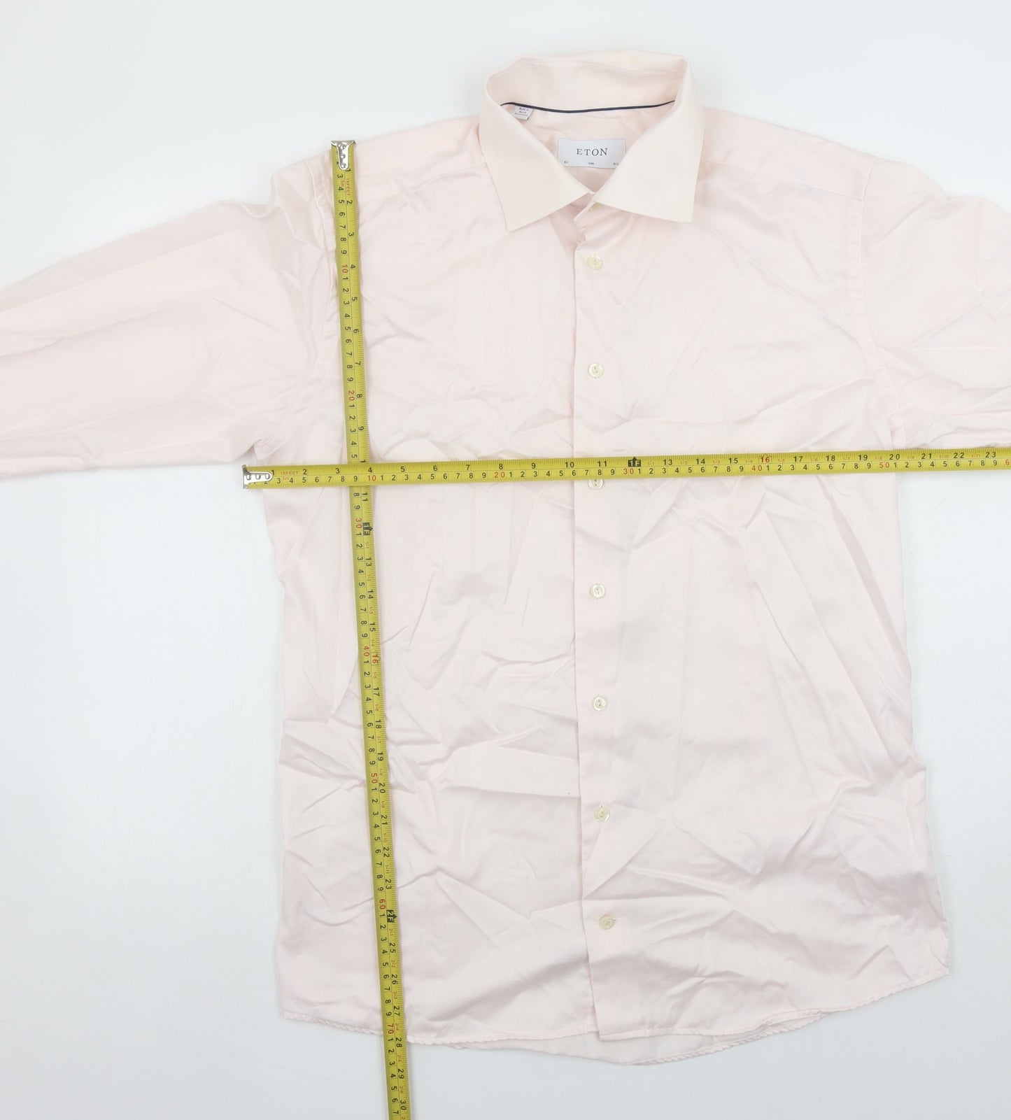 Eton Men's Pink Slim Fit 16.5in (42) Long Sleeve Cotton Shirt