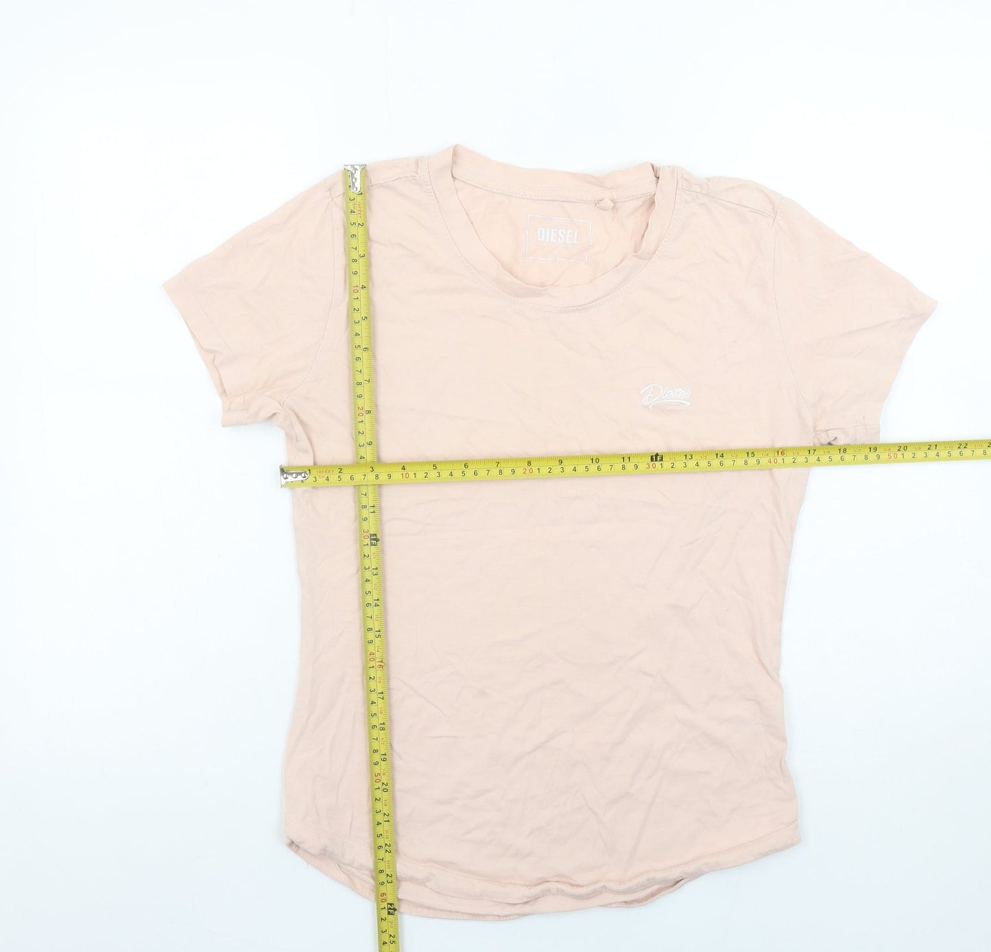 Diesel Womens Beige Basic Cotton Short Sleeve T-Shirt M