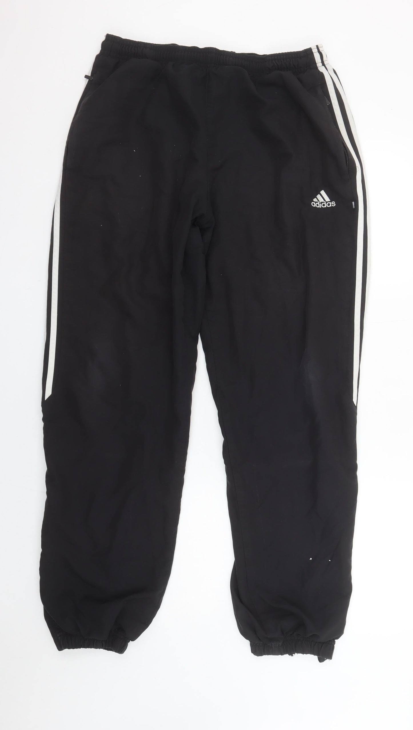 Adidas Men's Black Jogger Trousers Size M Polyester Sportswear
