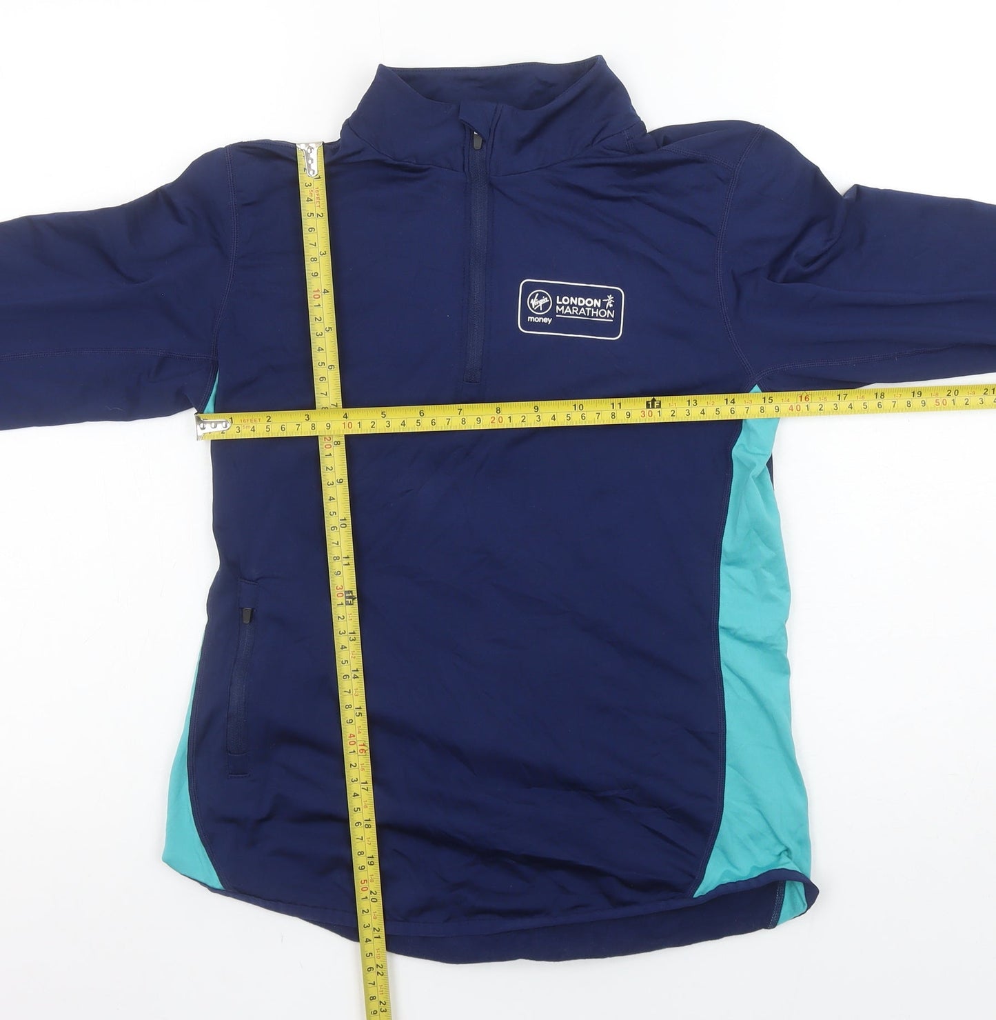 London Marathon Events Women's Blue Small 1/4 Zip Long Sleeve Running Top
