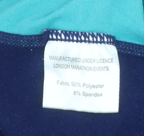London Marathon Events Women's Blue Small 1/4 Zip Long Sleeve Running Top