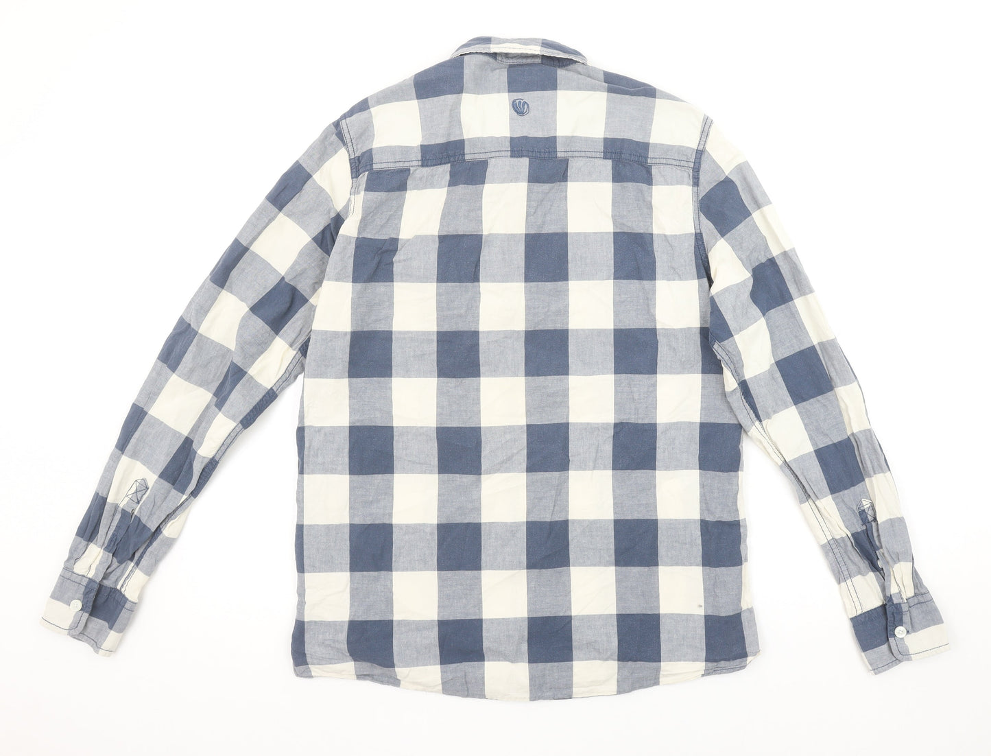 Fat Face Men's Blue Check Button-Up Cotton Shirt Medium
