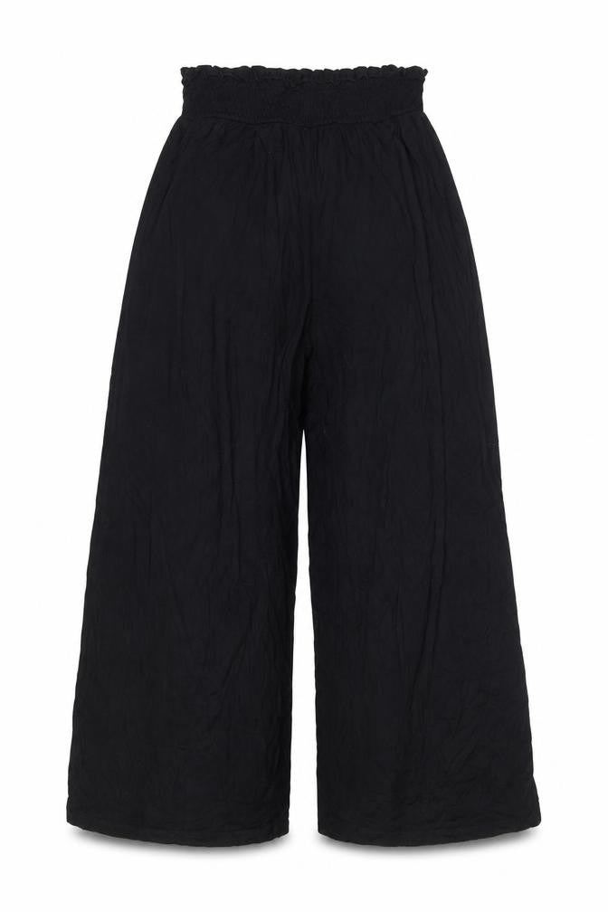 Front view of ASOS DESIGN Women’s Black Wide-Leg Trousers UK 10 Elastic Waist
