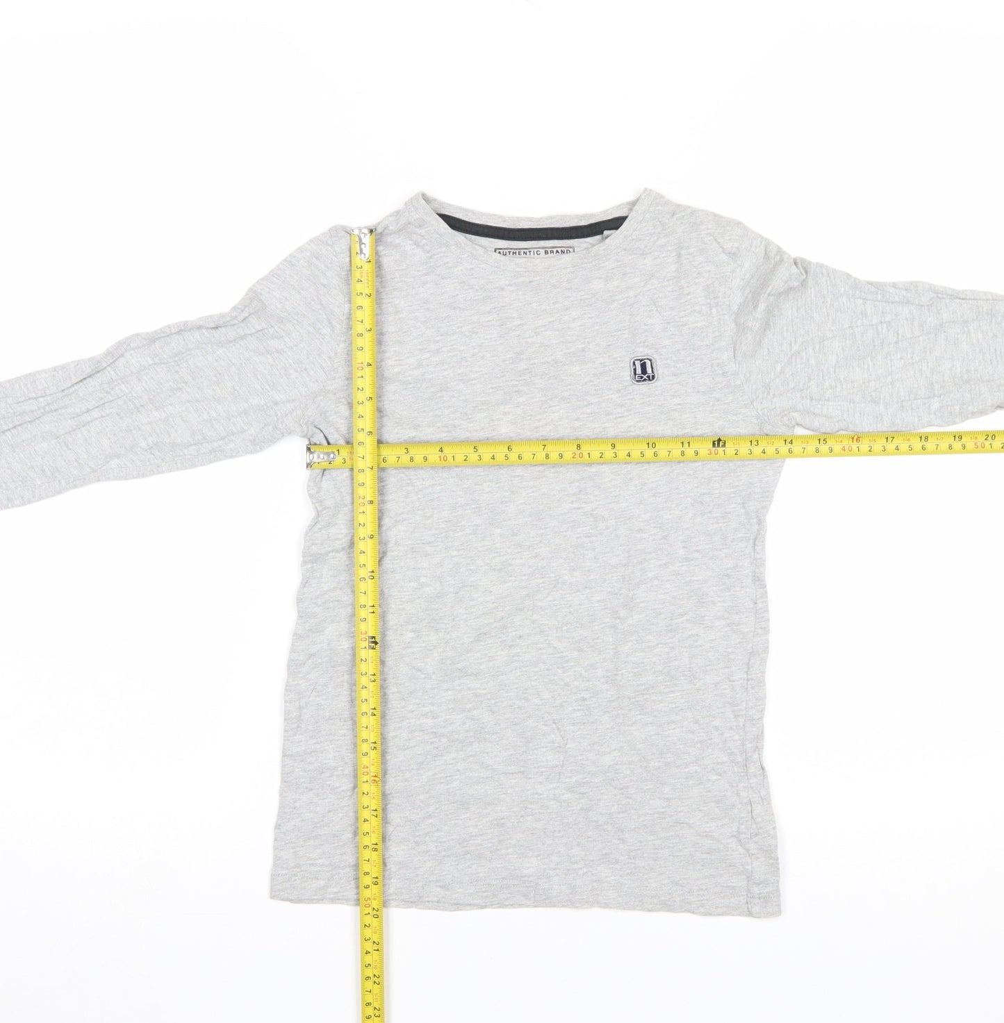 Next Boys Grey Long Sleeve Cotton T-Shirt 10 Years Regular Fit