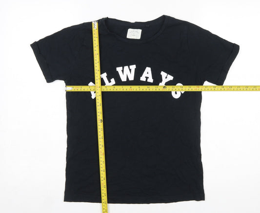 Next Women's Black XS T-Shirt Style Nightshirt with Quote Print
