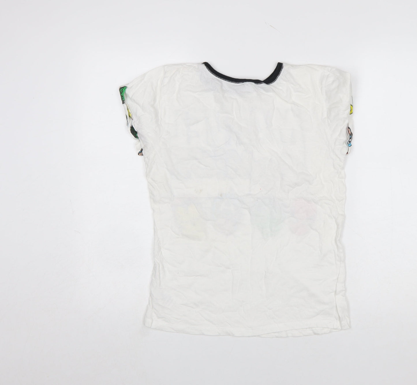 Marvel Comics Women's White Graphic T-Shirt Size 8-10 Cotton Crew Neck