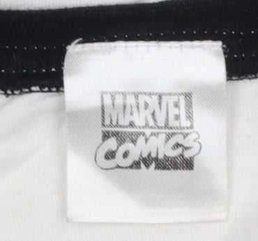 Marvel Comics Women's White Graphic T-Shirt Size 8-10 Cotton Crew Neck