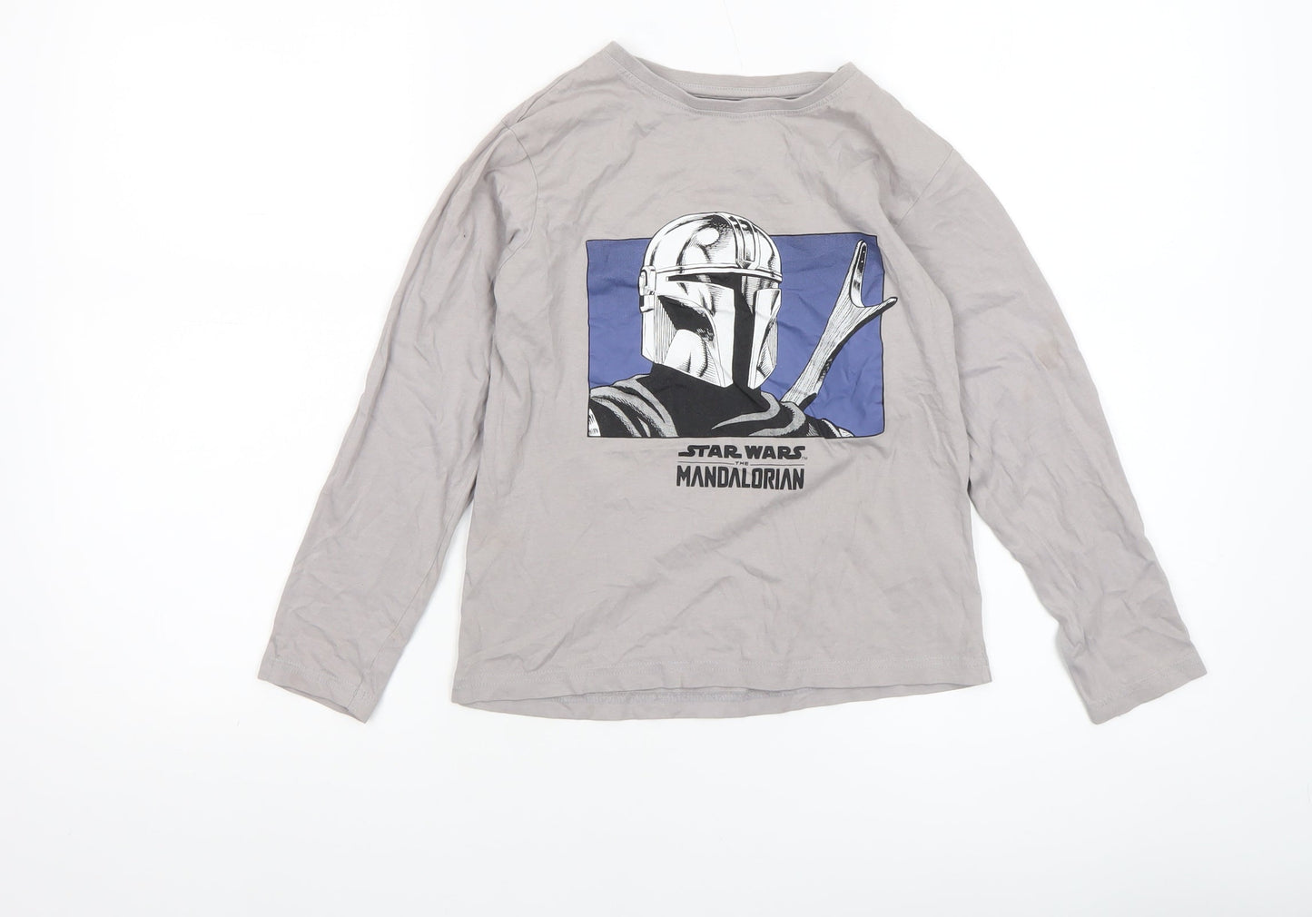 Primark Boys Beige Star Wars Mandalorian Long Sleeve T-Shirt 8-9 Years