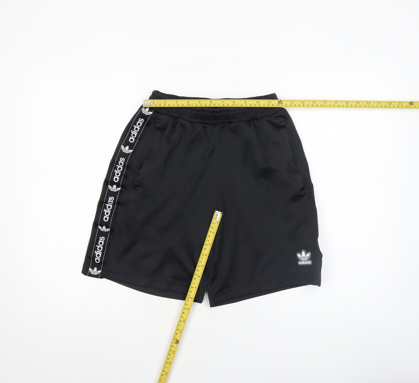adidas Men's Black XS Athletic Sports Shorts with Logo Trim