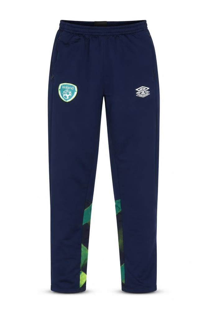 Front view of Umbro boys’ blue ireland football jogger trousers 13 years 158cm