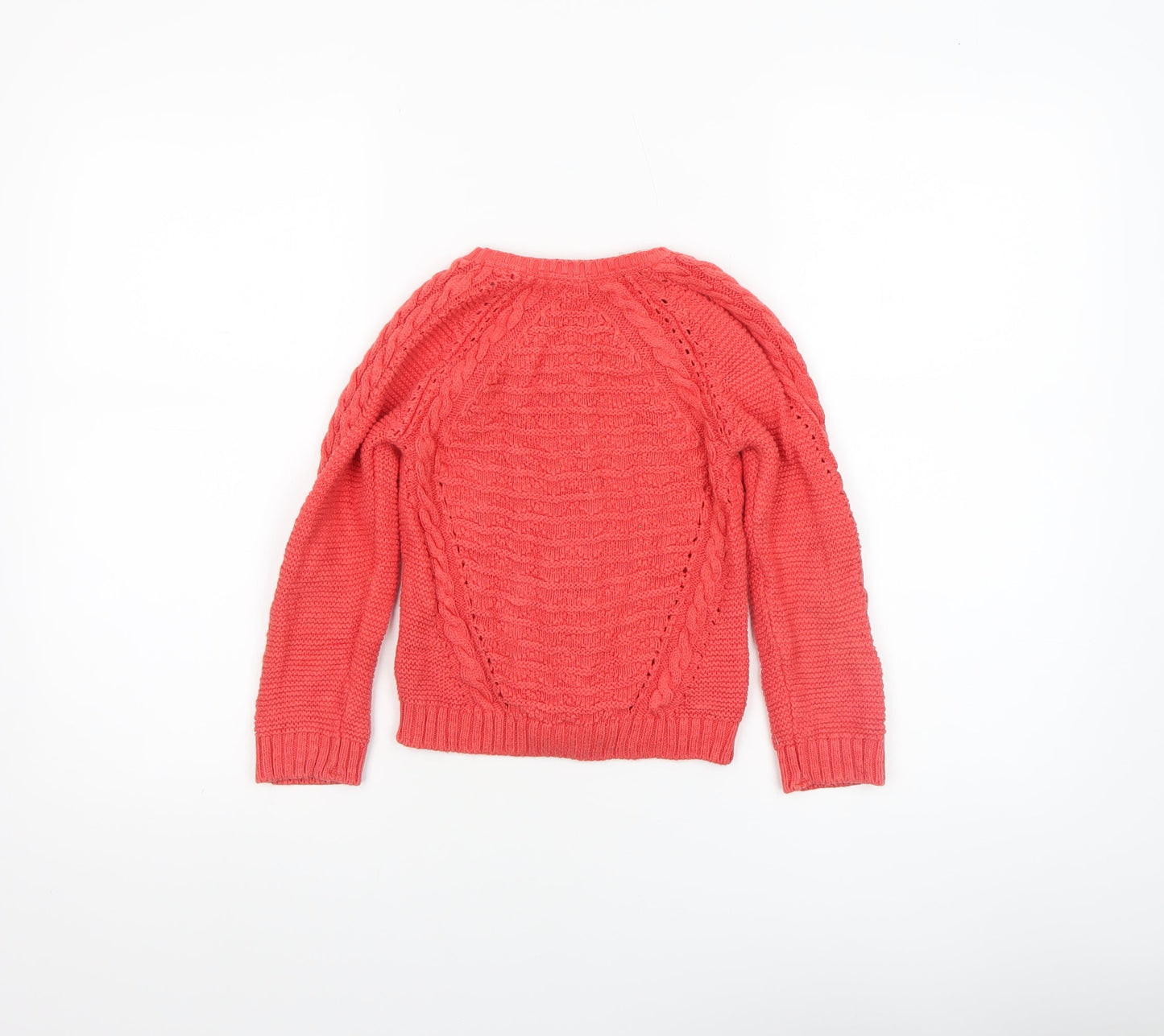 Marks and Spencer Girls Coral Cotton Cable Knit Cardigan 4-5 Years