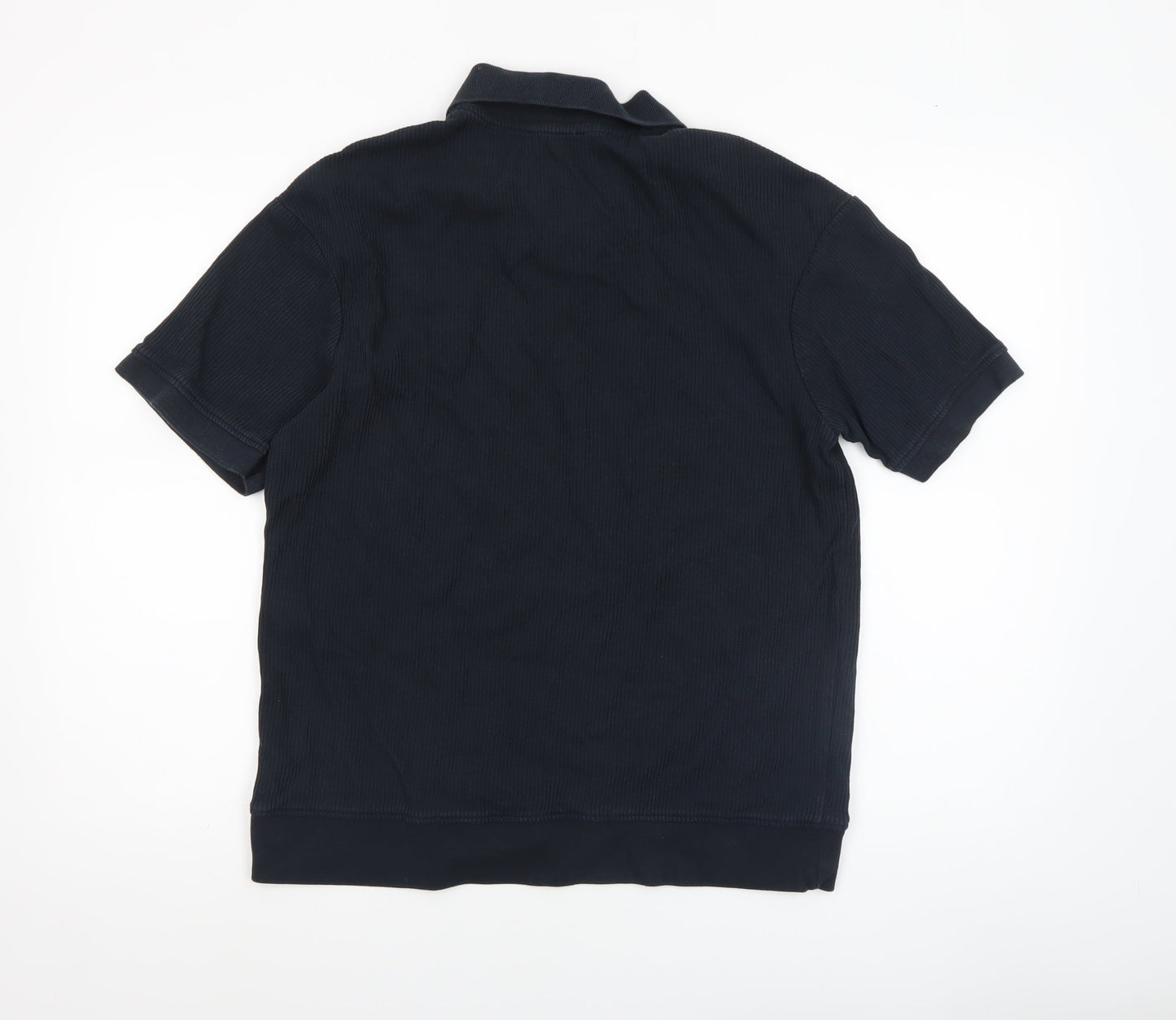 Zara Men’s Black Cotton Short Sleeve Polo Shirt Size M