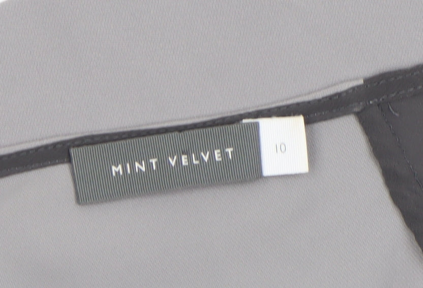 Mint Velvet Women's Grey Floral V-Neck Tunic Blouse Size 10