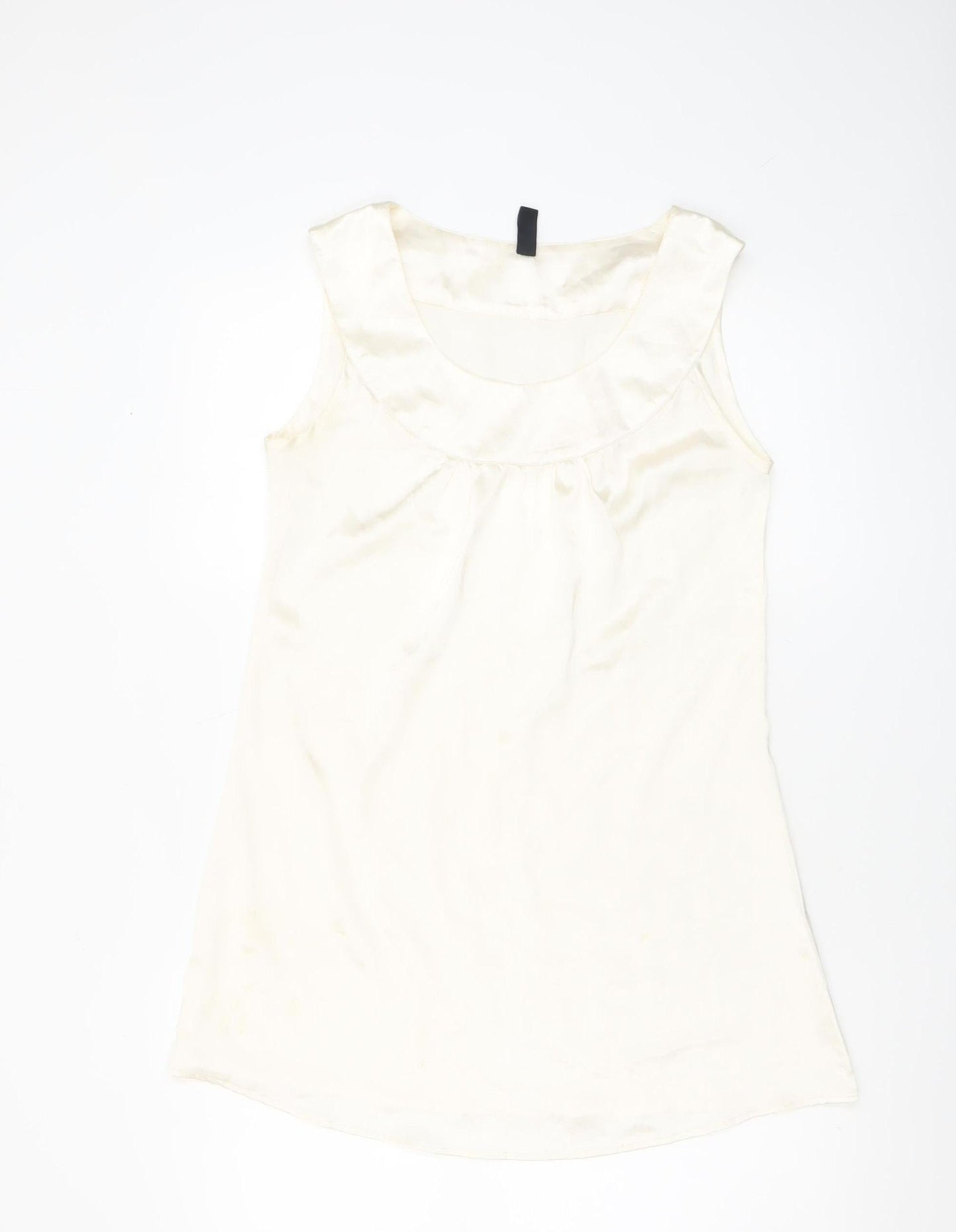 ONLY Women Ivory Sleeveless Satin Tank Top Size M