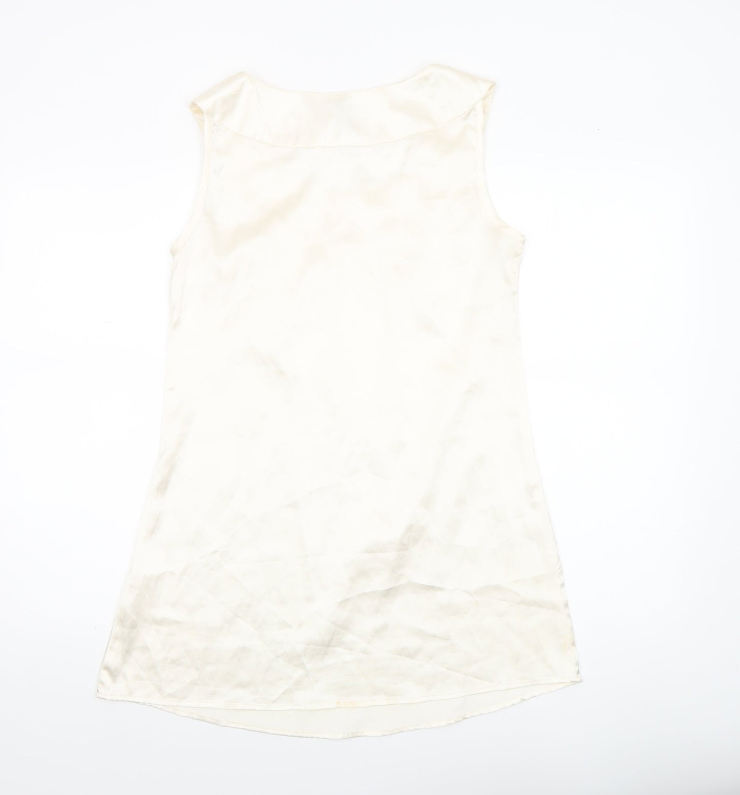 ONLY Women Ivory Sleeveless Satin Tank Top Size M