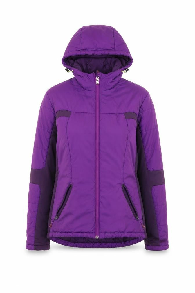 Quechua Womens Purple Hooded Puffer Jacket Size M Winter Outdoor Coat