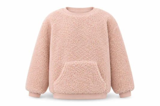 Front view of Missguided girls’ pink fleece pullover sweatshirt 6-7 years