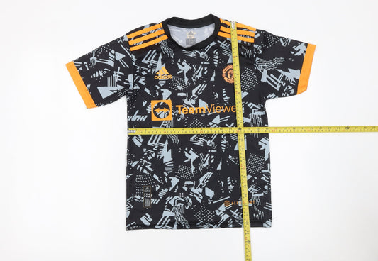 Adidas Boys Black Manchester United Jersey T-Shirt Size 152 Athletic Fit