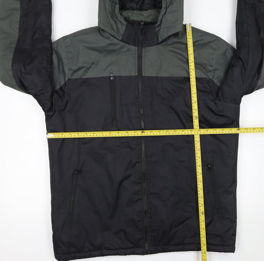 Charles Norton Men's Black L Hooded Windbreaker Jacket Lined Water Resistant