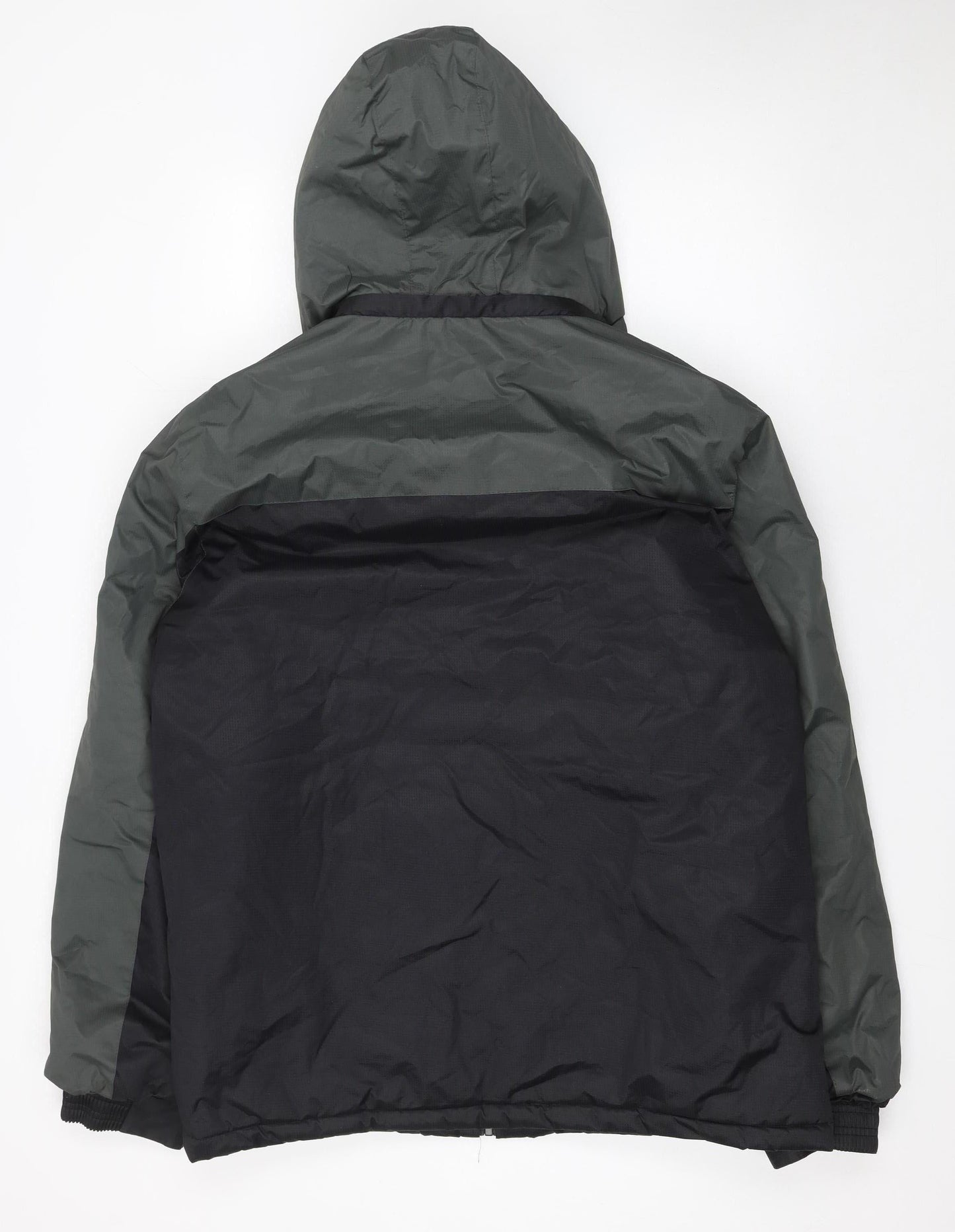 Charles Norton Men's Black L Hooded Windbreaker Jacket Lined Water Resistant