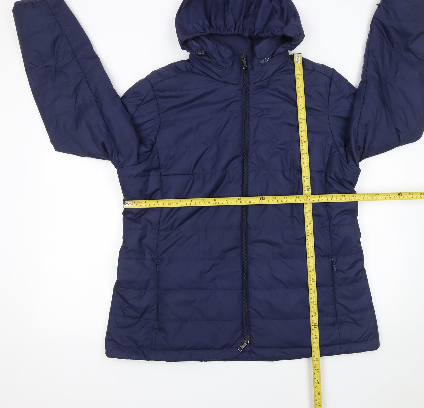 Brooks Brothers Womens Blue XL Puffer Jacket Hooded Polyester